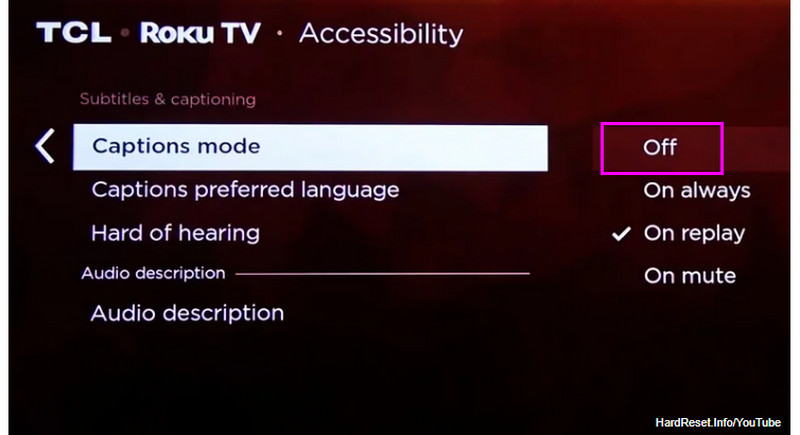 Turn Off CC Roku TV