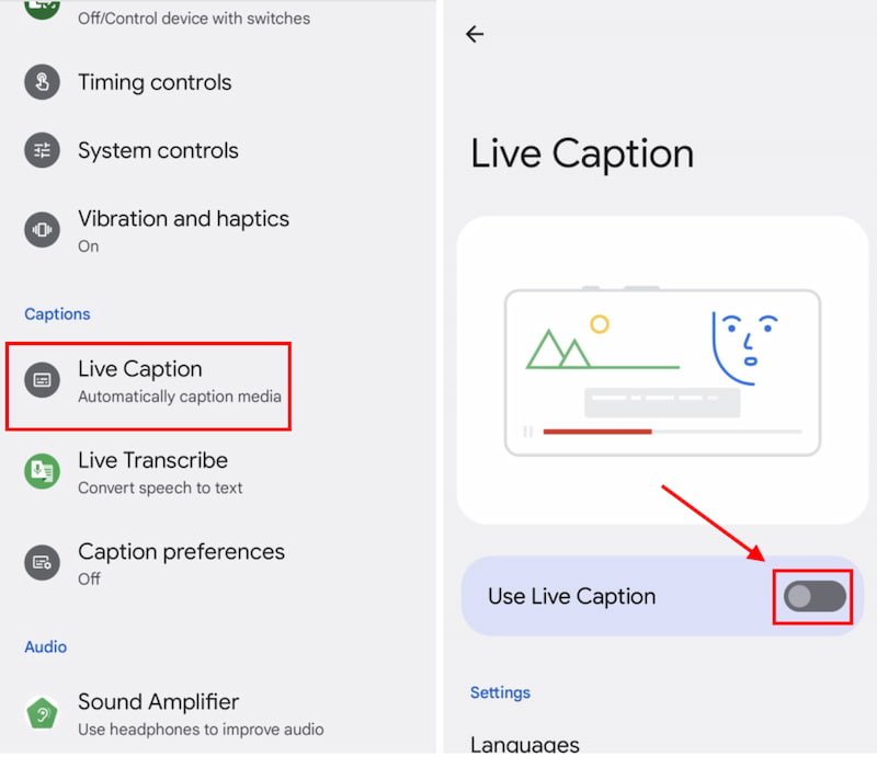 Turn off Live Caption On Adroid