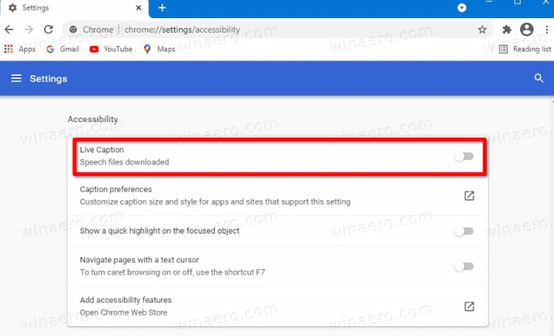 Turn off Live Caption On Chromebook