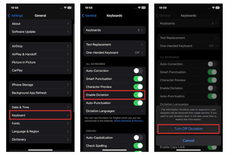 Turn Off Dication IOS 15