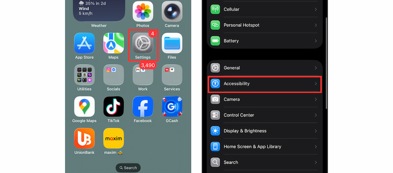 iPhone Setting Accessibility