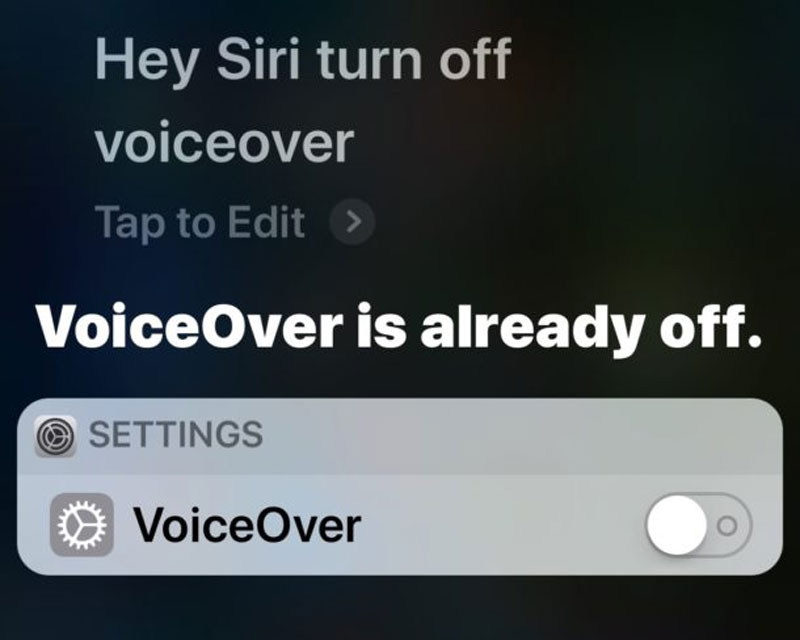 Siri Turn Off Voiceover