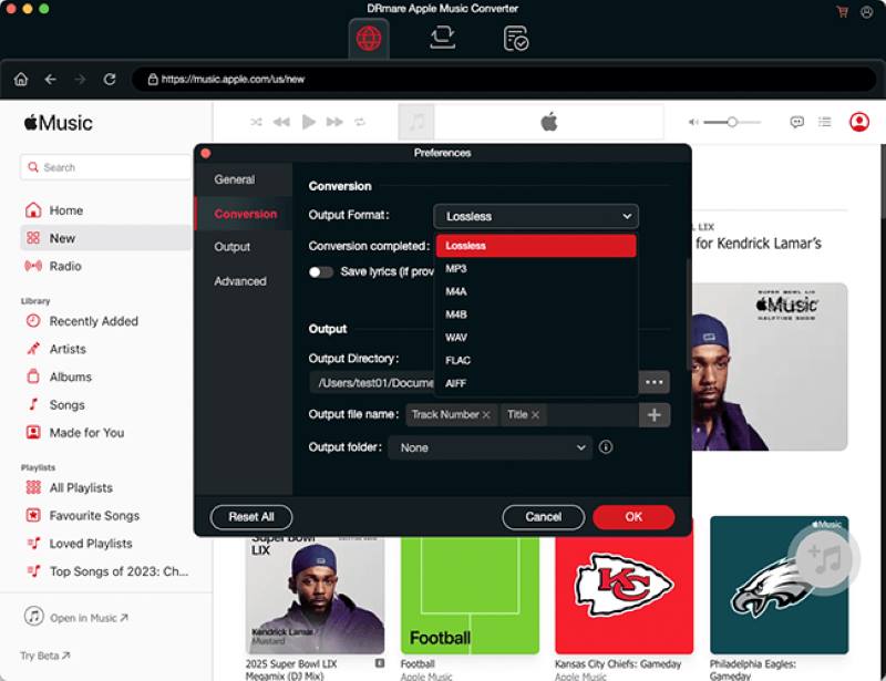 Drmare Change Audio Format