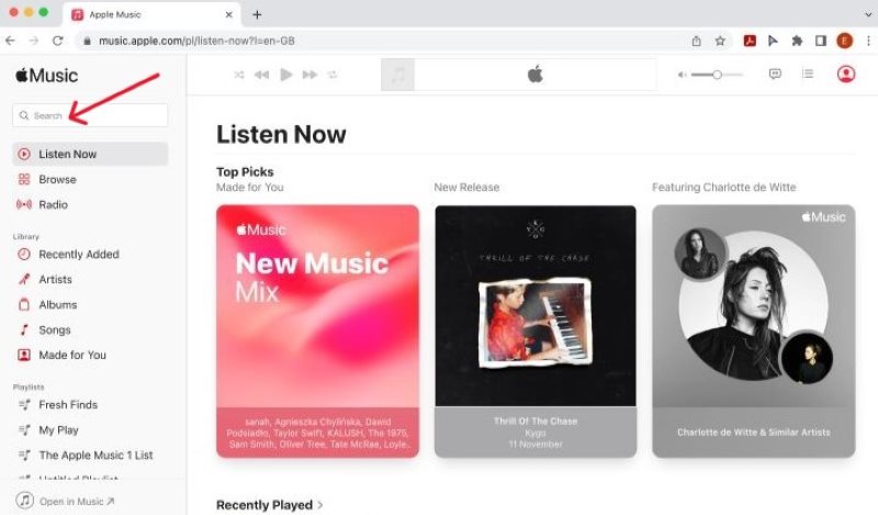 Match Songs in Apple Music Web Player