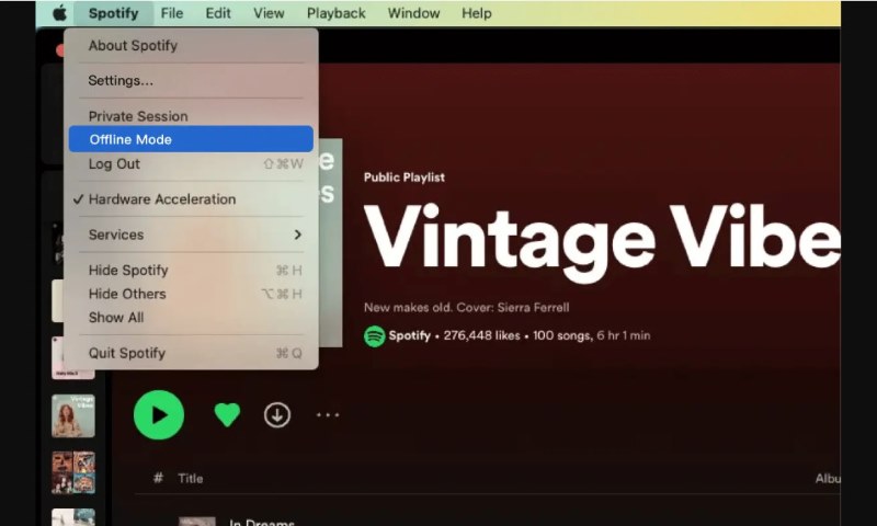 MAC Spotify Offline Mode