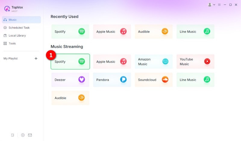 TopVox Web Player Spotify