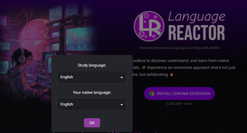 Language Reactor Live Caption