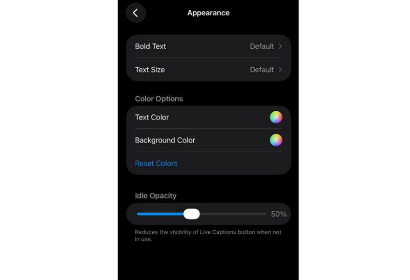 Customize Live Caption
