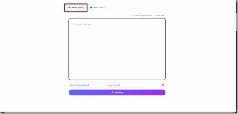 Select Text to Speech