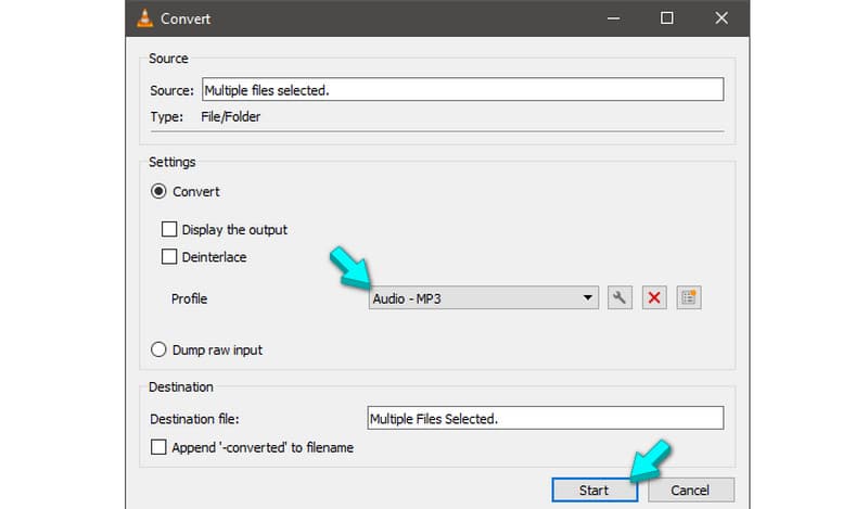 Start M4a Transcoding In Vlc Media Player