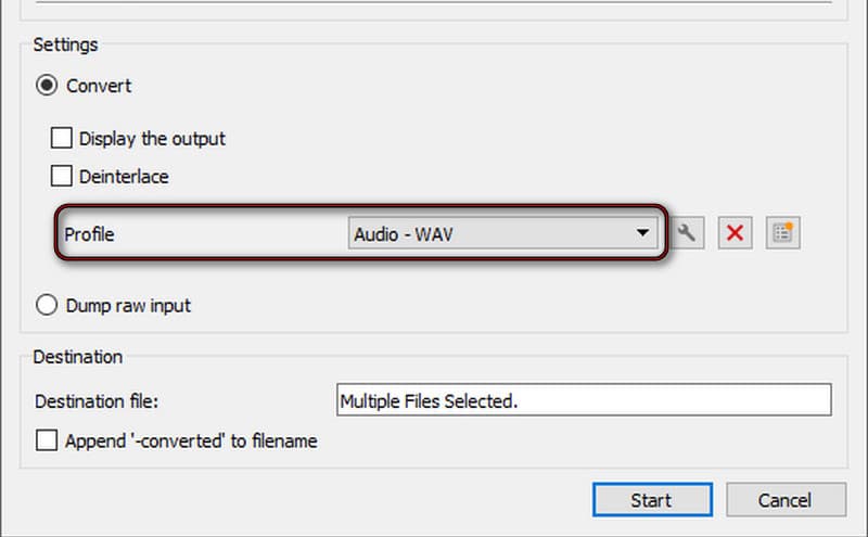 Start M4A Transcoding In Vlc