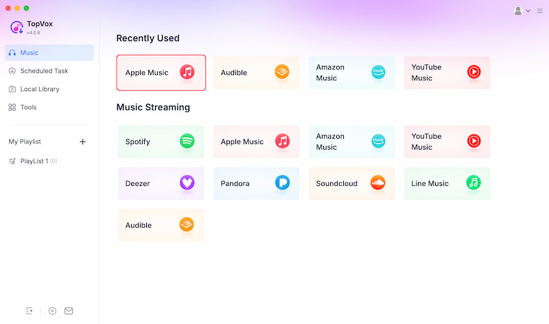 TopVox All Music Converter Apple Music Platform