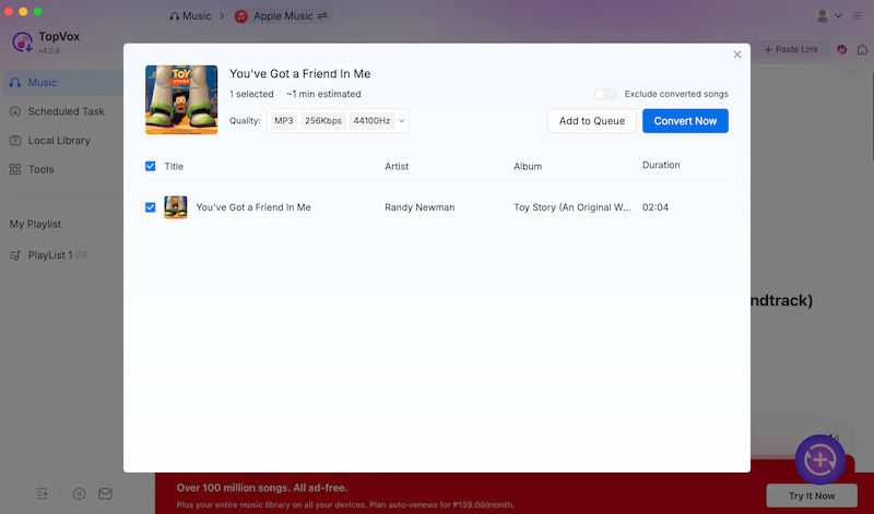 TopVox All Music Converter MP3 Format Apple Music Platform