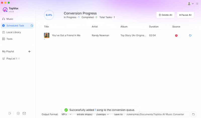 TopVox All Music Converter MP3 Process Apple Music Platform