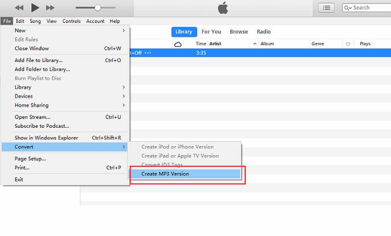 Initiate M4B Conversion In Itunes