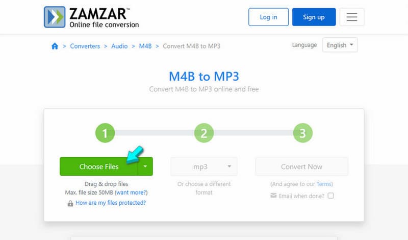 Upload M4B In Zamzar