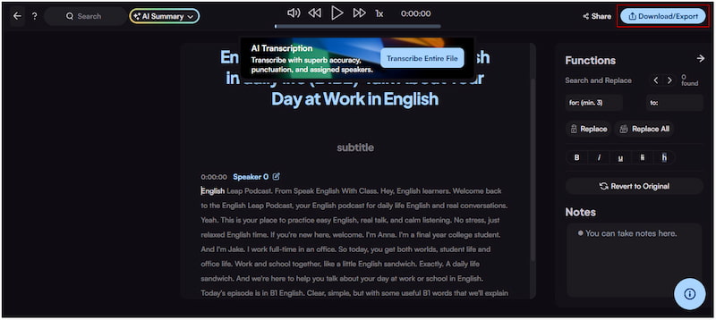 Download Converted Audio