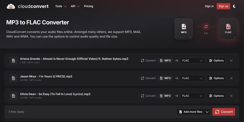 Convert Mp3 To Flac Online In Cloudconvert