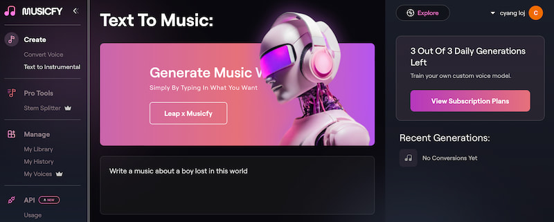 Musicfy Ai Describe Music