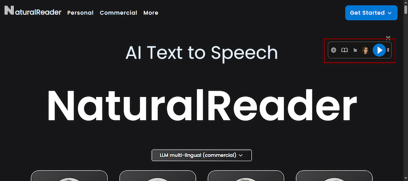 Launch Naturalreader Extension