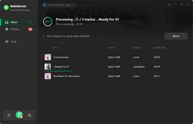 Convert Amazon Music Track in Noteburner