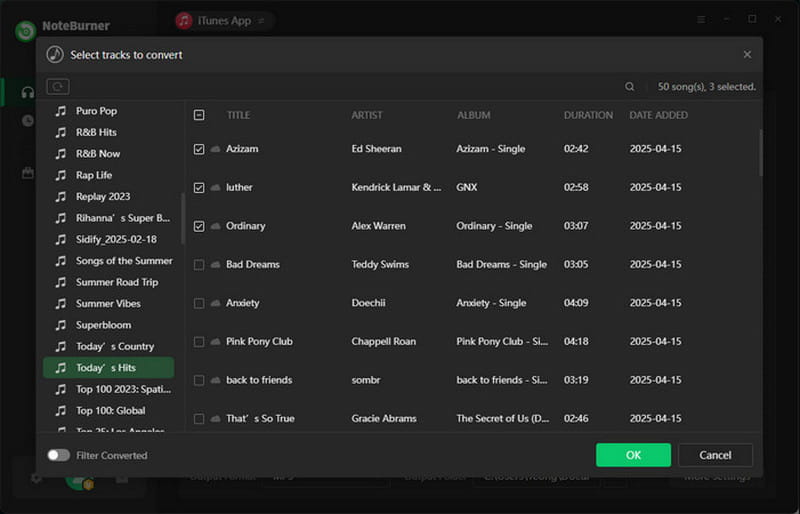 Add Track in Noteburner