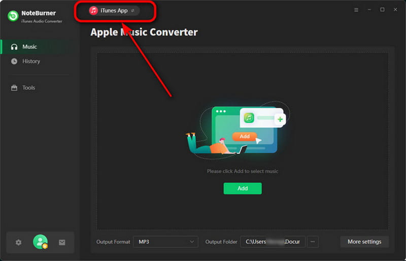 Choose Source in Noteburner
