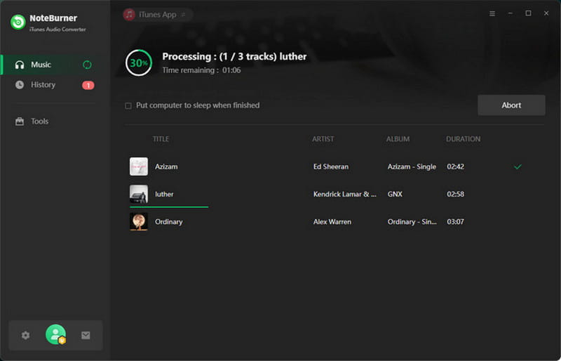 Convert Music in Noteburner
