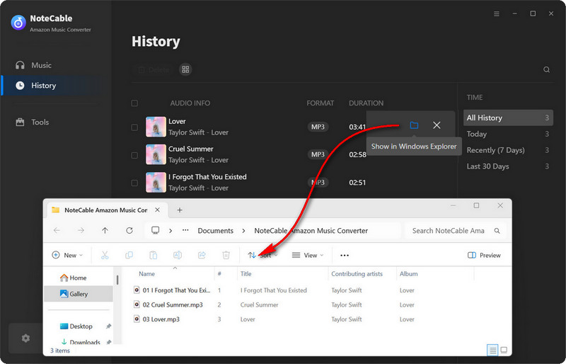 Notecable Conversion History