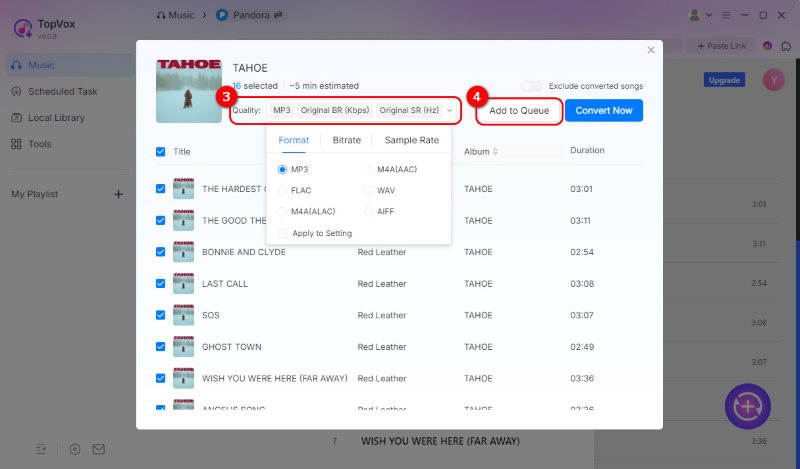 Add Pandora Music to Queue