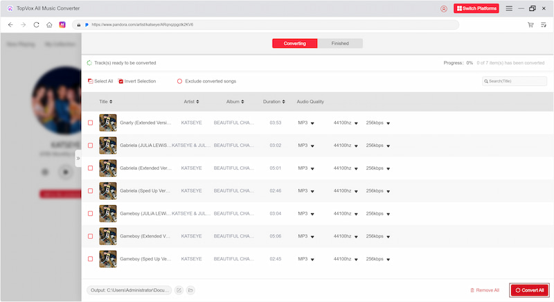 Convert All Pandora Music