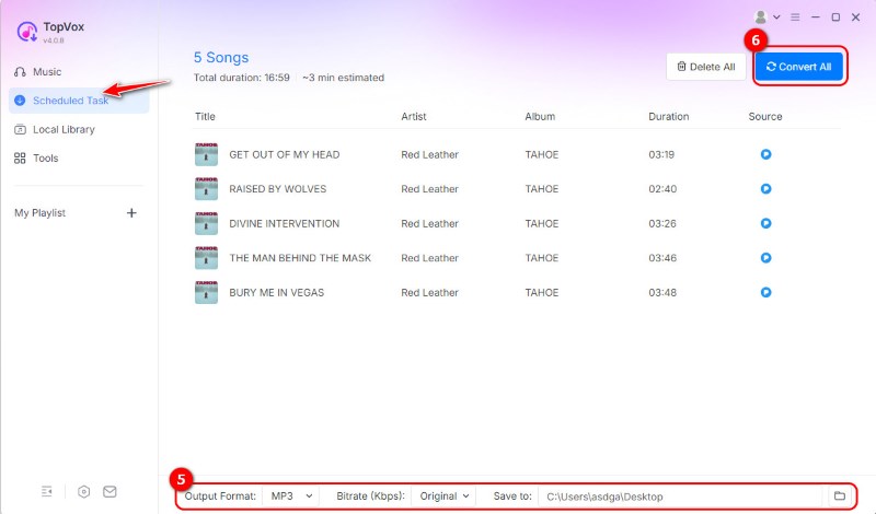 Start Convert All Pandora Music