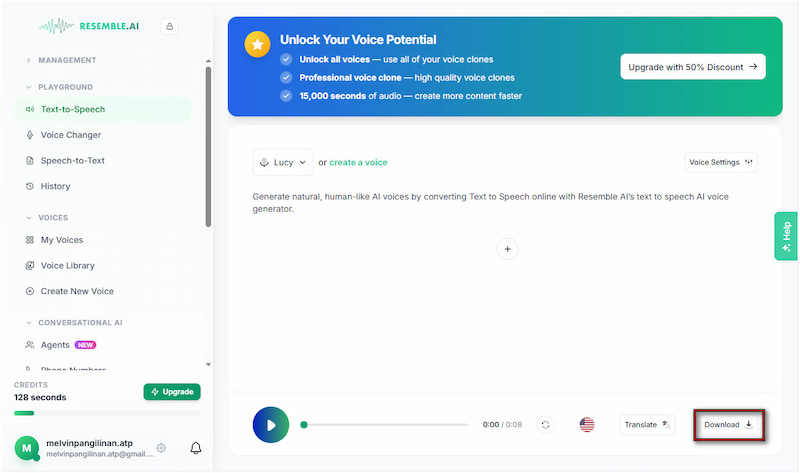 Export Generated Audio