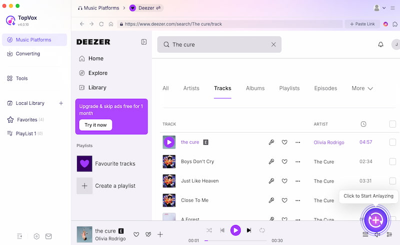 Topvox Deezer Music Analyze Music