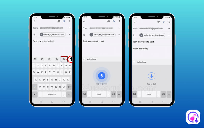 Use samsung speech to text on email