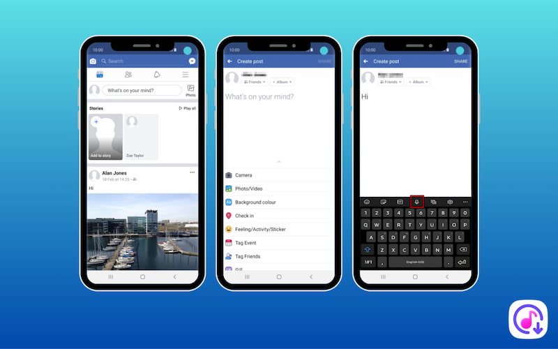 Use samsung speech to text on socmed