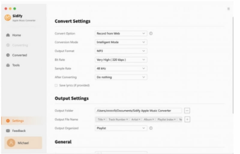 Sidify Apple Music Setting