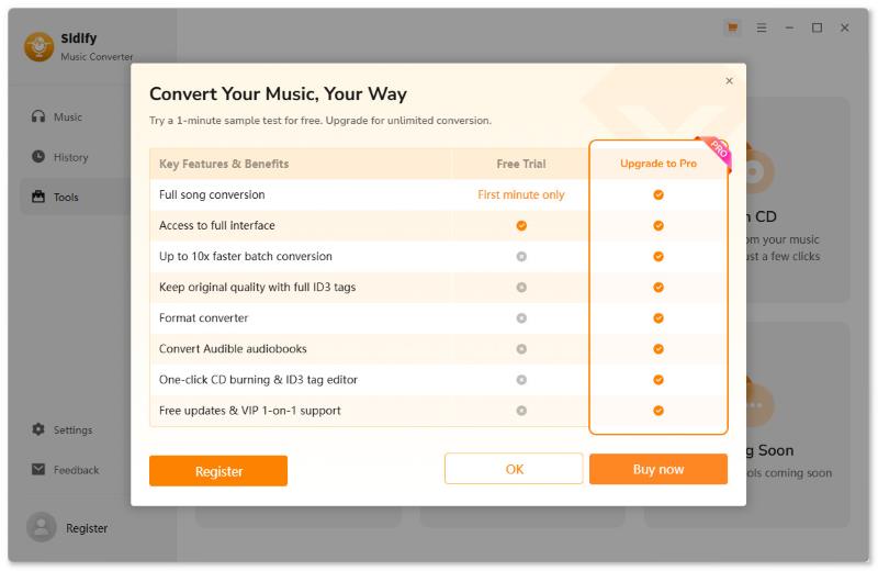 Sidify Free Trial Limits