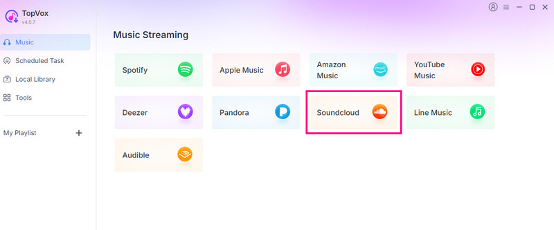 Click SoundCloud Platform TopVox