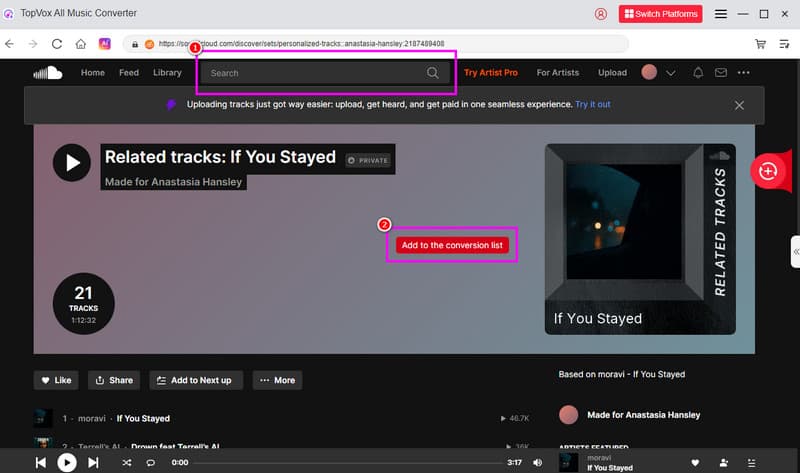 Search Section Add to Cenversion List Topvox