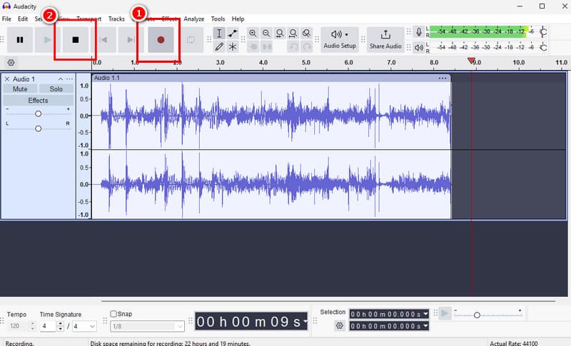 Record Button Audacity