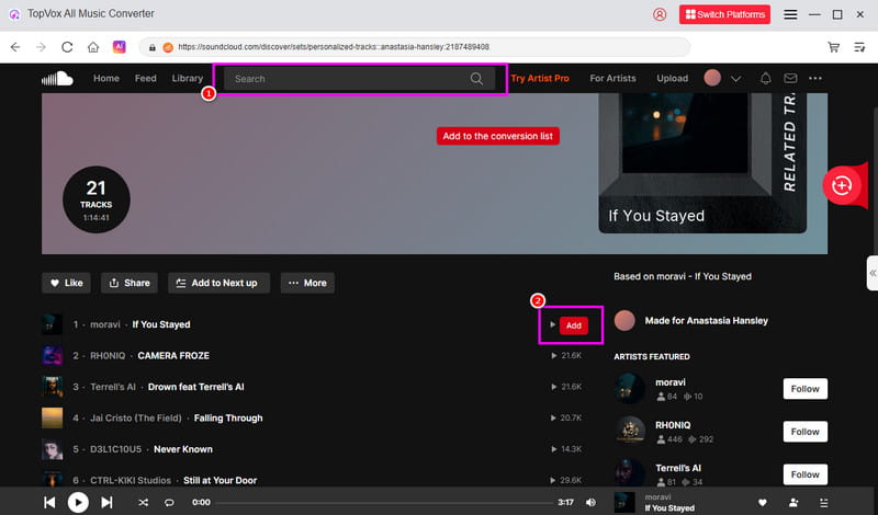 Search Add Button Topvox