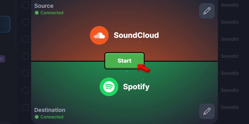 Select Playlist And Transfer In Soundiiz