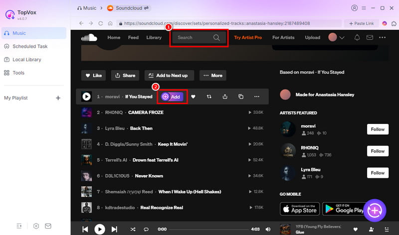 Search Add Button Topvox