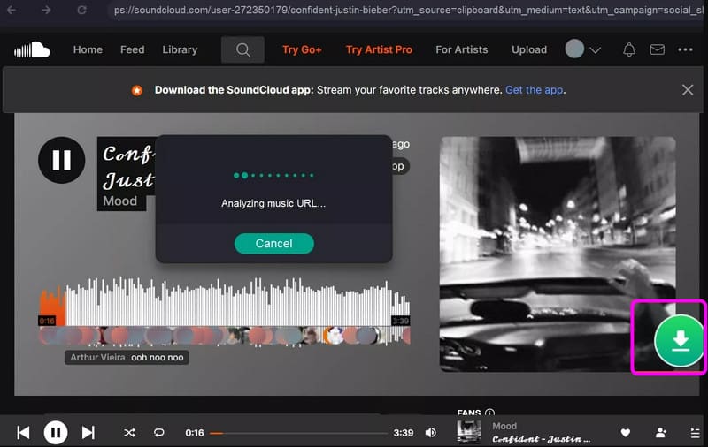 Tap Arrow Down Musicfab