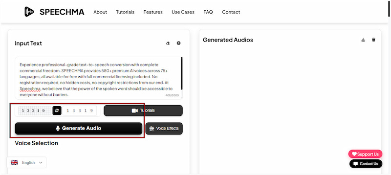 Generate Audio Speech