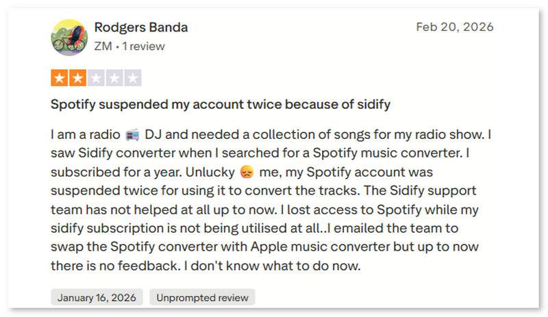 Sidify Usage Issue