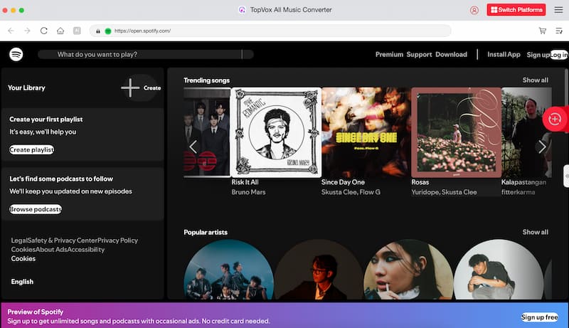 Topvox All Music Converter Spotify Listen
