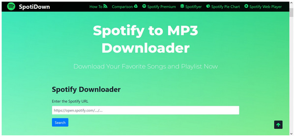 Spotidown.com Interface