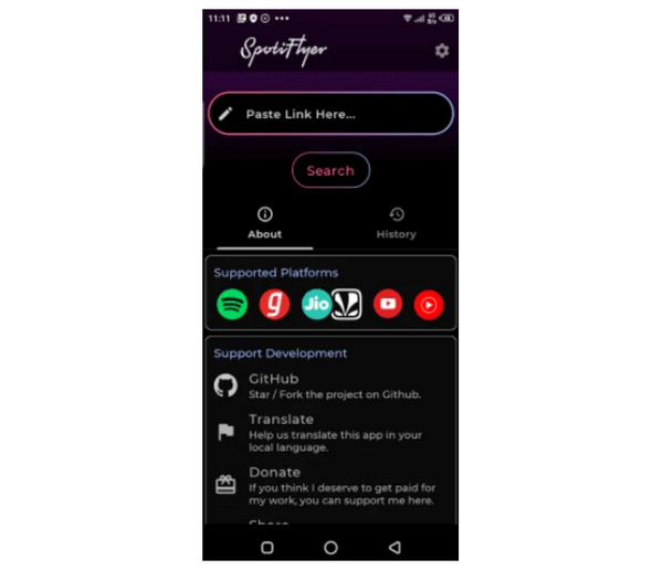 Spotiflyer Interface